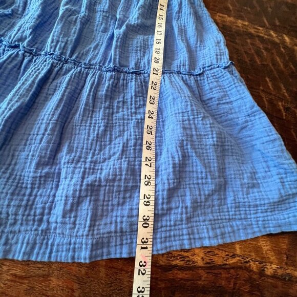 Soma Womens Blue Tiered Sleeveless Camisole Dress M Adjustable Straps Cotton Ble - Picture 7 of 8